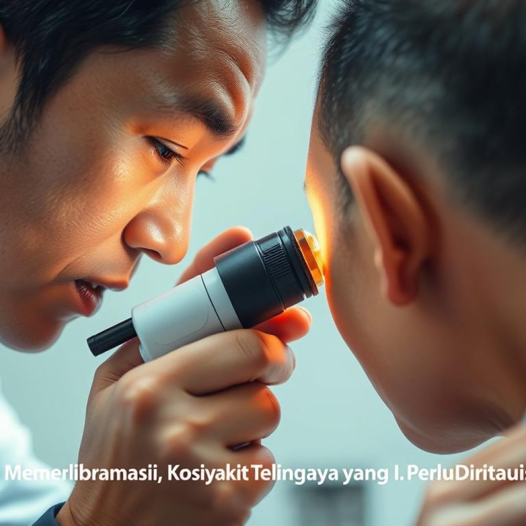 Dokter THT memeriksa pasien kolesteatoma